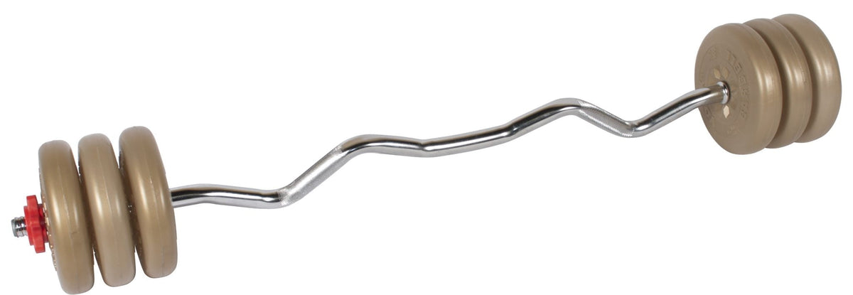 York Barbell Spinlock Standard 1-Inch E-Z Curl Barbell Set