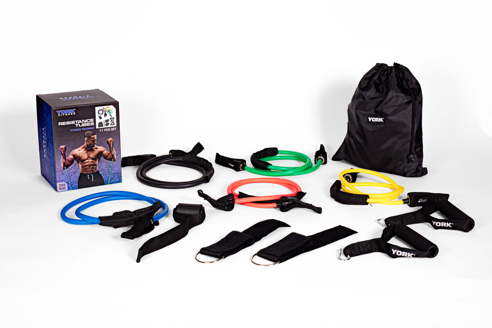 York Barbell 11pc Resistance Tube Set