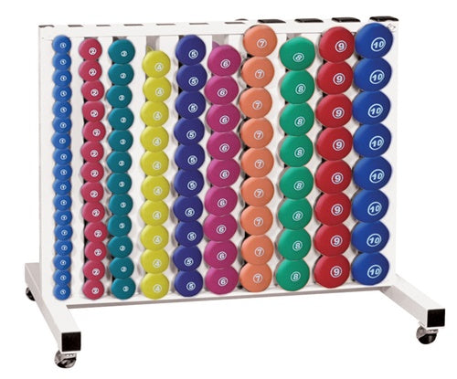 York Barbell 1-10 LB 548-Pound Neoprene Fitbell Club Pack with 10-Slot Fitbell Secure Storage Rack