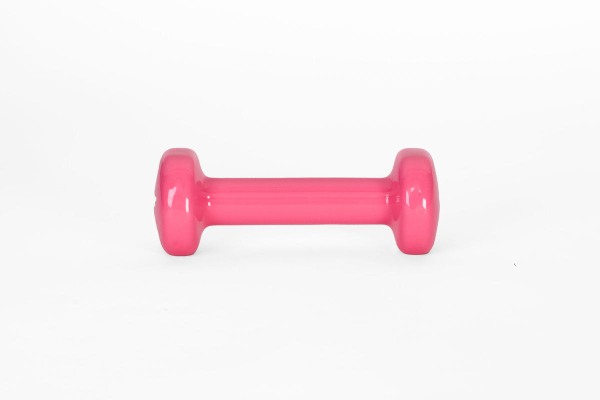YORK 1 lb pink vinyl dumbbell - front view