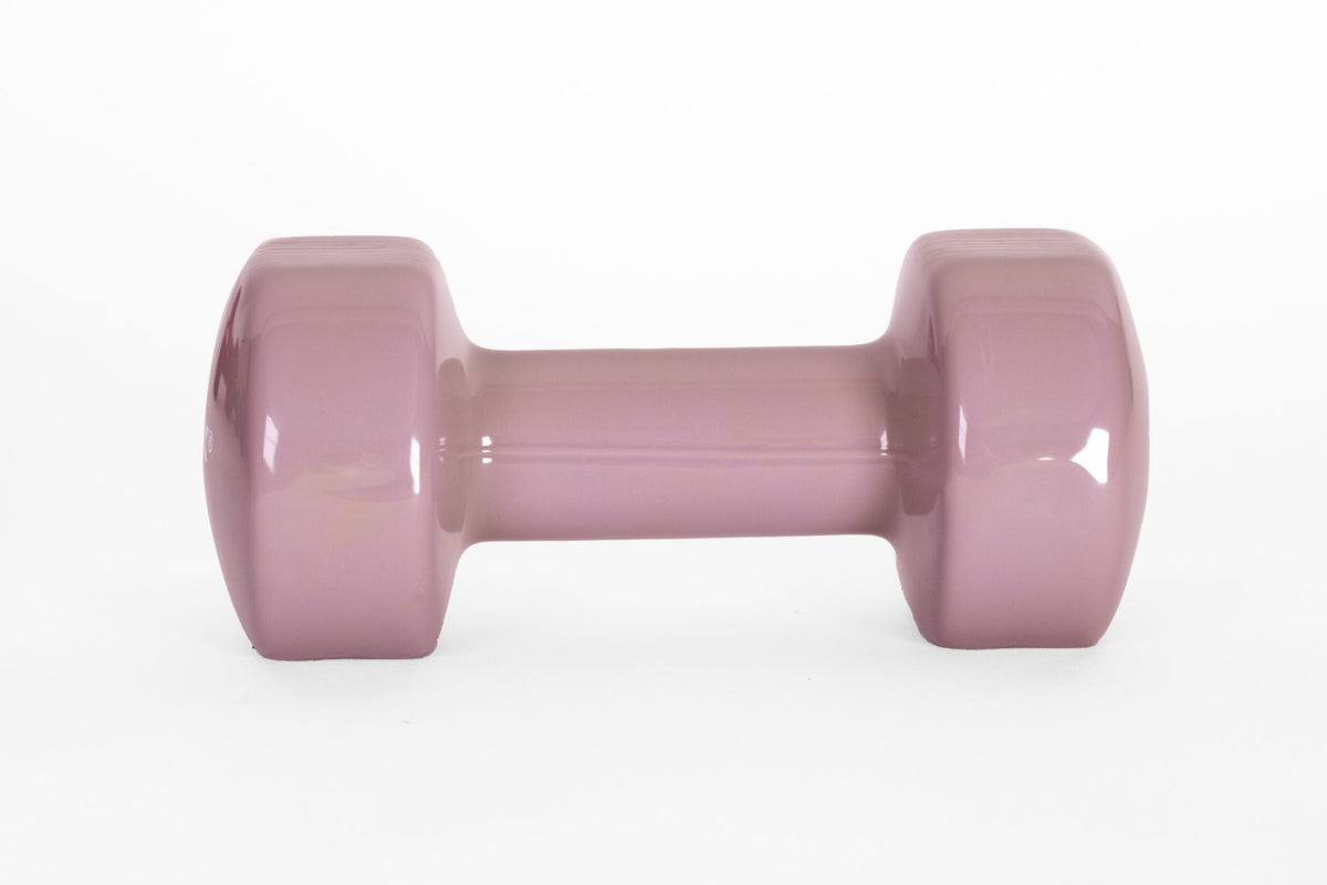 YORK 15lb Vinyl Dumbbell - Grey - Front View