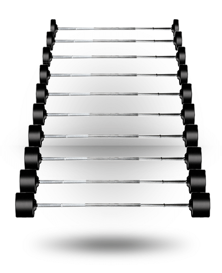 Rubber Fixed Pro Straight Barbell Set | Gym Equipment