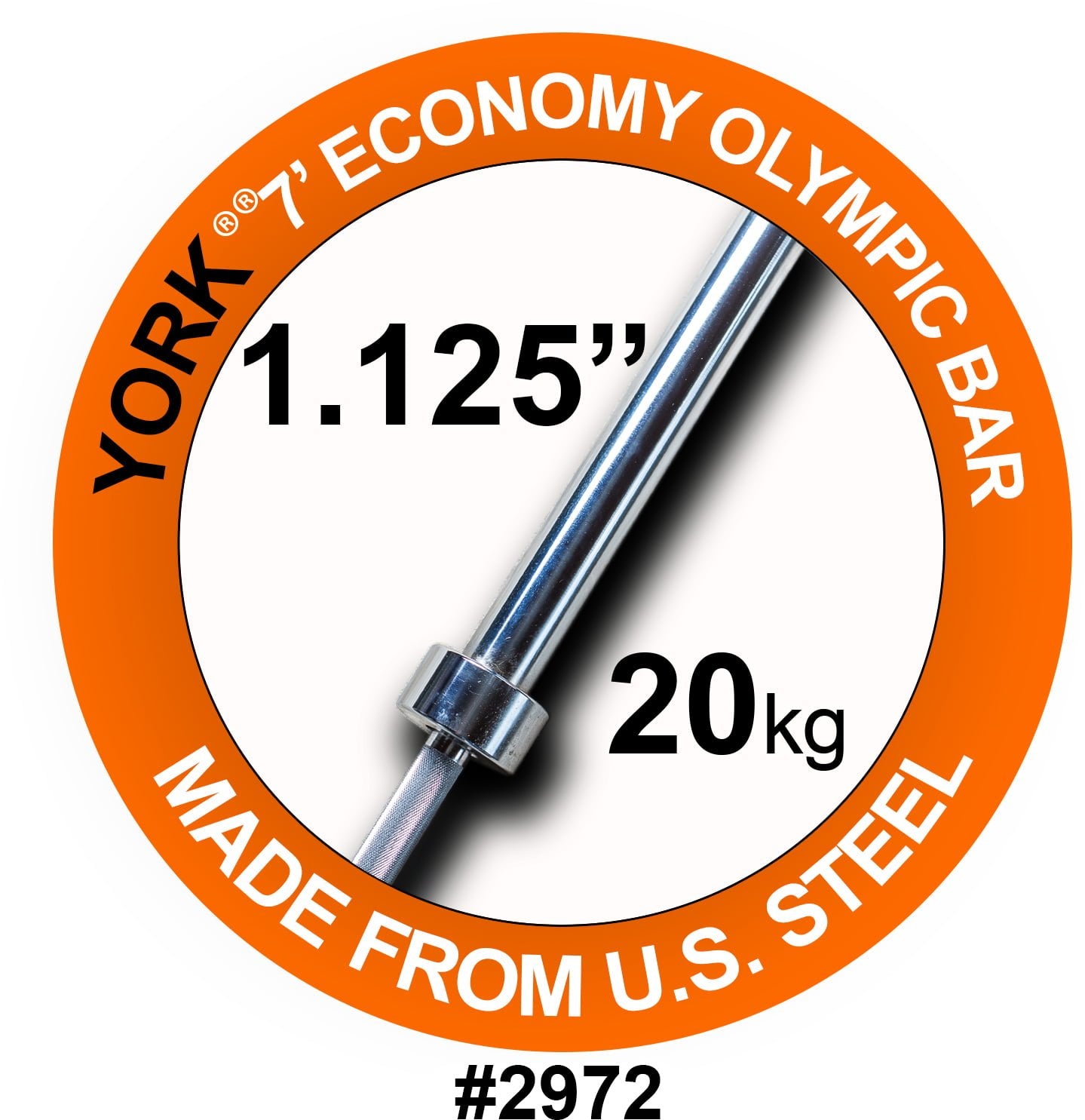 York Barbell 7′ Olympic Weight Bar With Steel Sleeves