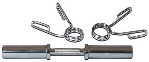 York Barbell  20″ Olympic Dumbbell Handle w/ Spring Clip Collars