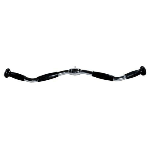 York Barbell 28″ Chrome Revolving Curl Bar w/ Rubber Ergo Grips