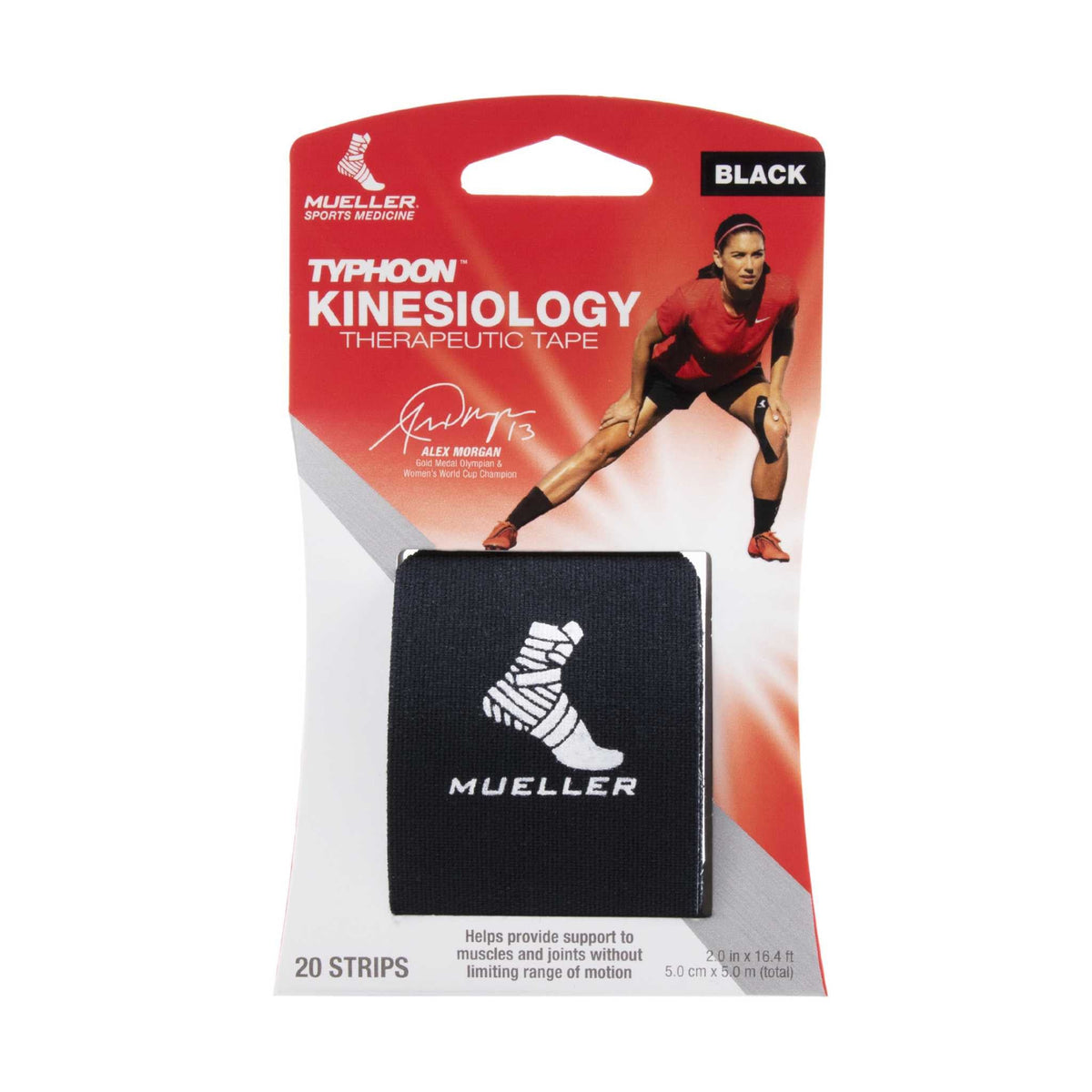 Mueller Typhoon Kinesiology Therapeutic Tape, 20 Pre-Cut I-Strips
