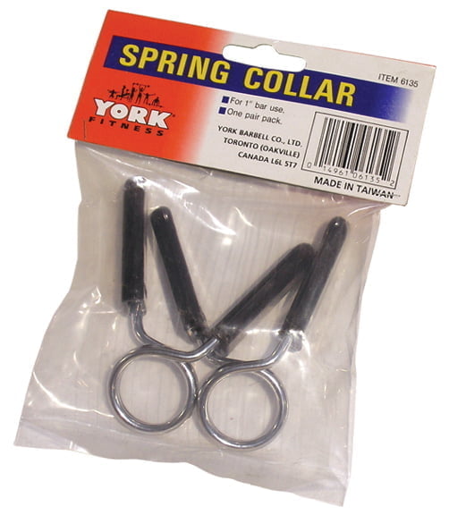 York Barbell 1″ Spring Collars w/ Rubber Grips (pair)