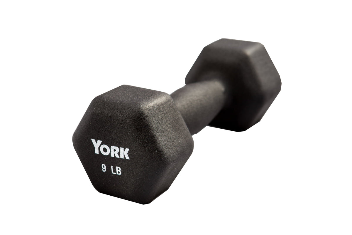 YORK&#39;s 9 lb Black Neoprene Dumbbell
