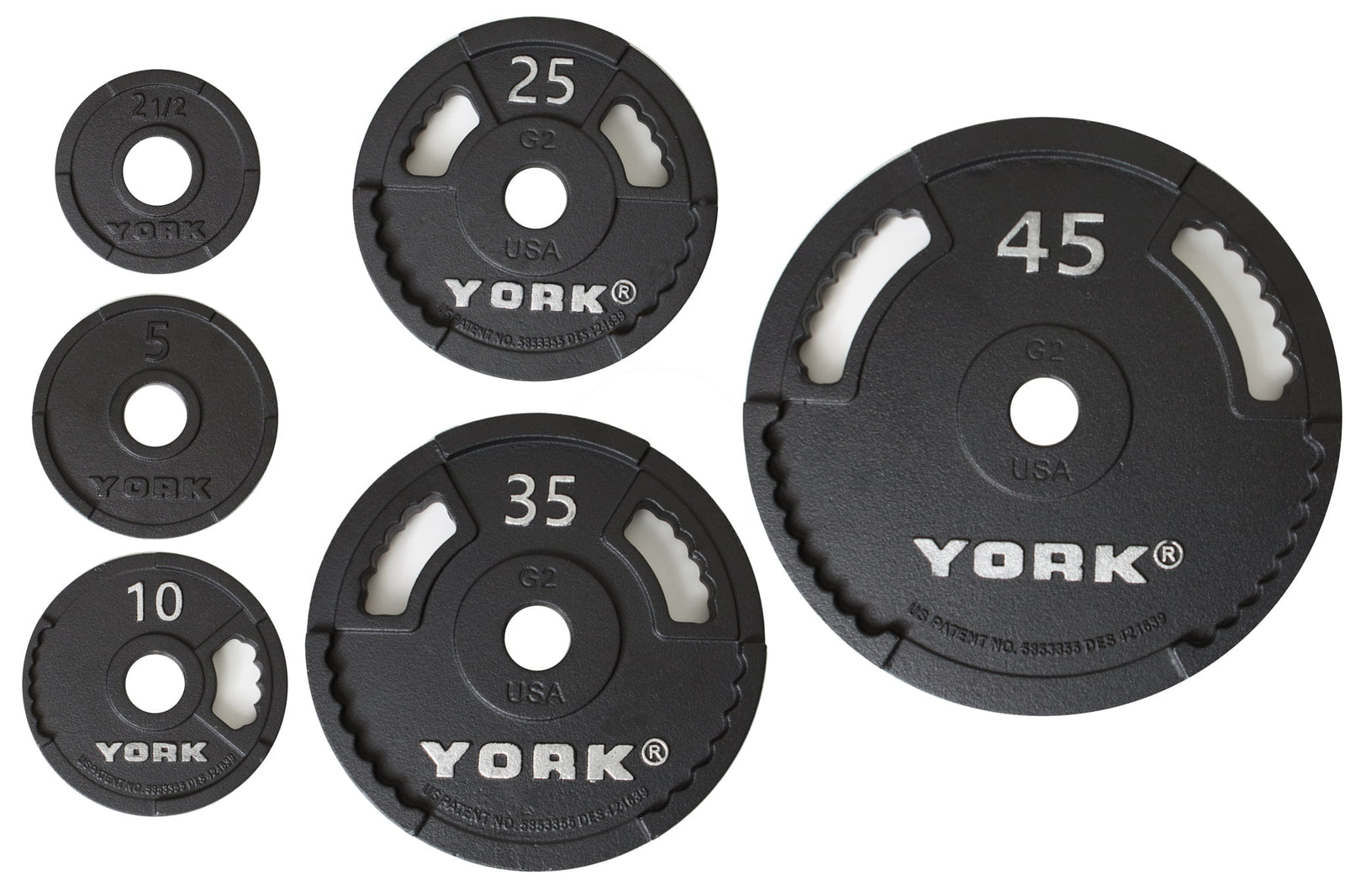 York Barbell 2″ G-2 Cast Iron Olympic Weight Plate