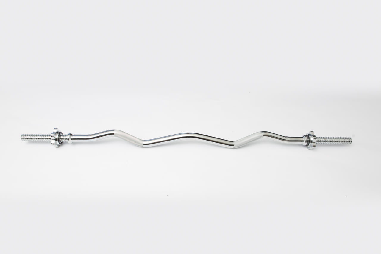 York Barbell Chrome Spin-Lock Curl Bar w/ Spin-Lock Collars