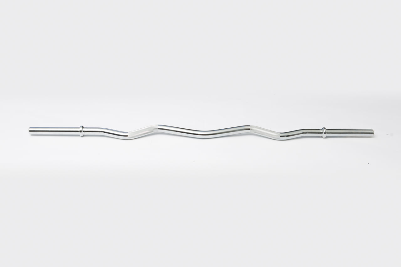 York Barbell Chrome Curl Bar w/ Fixed Inner Collars