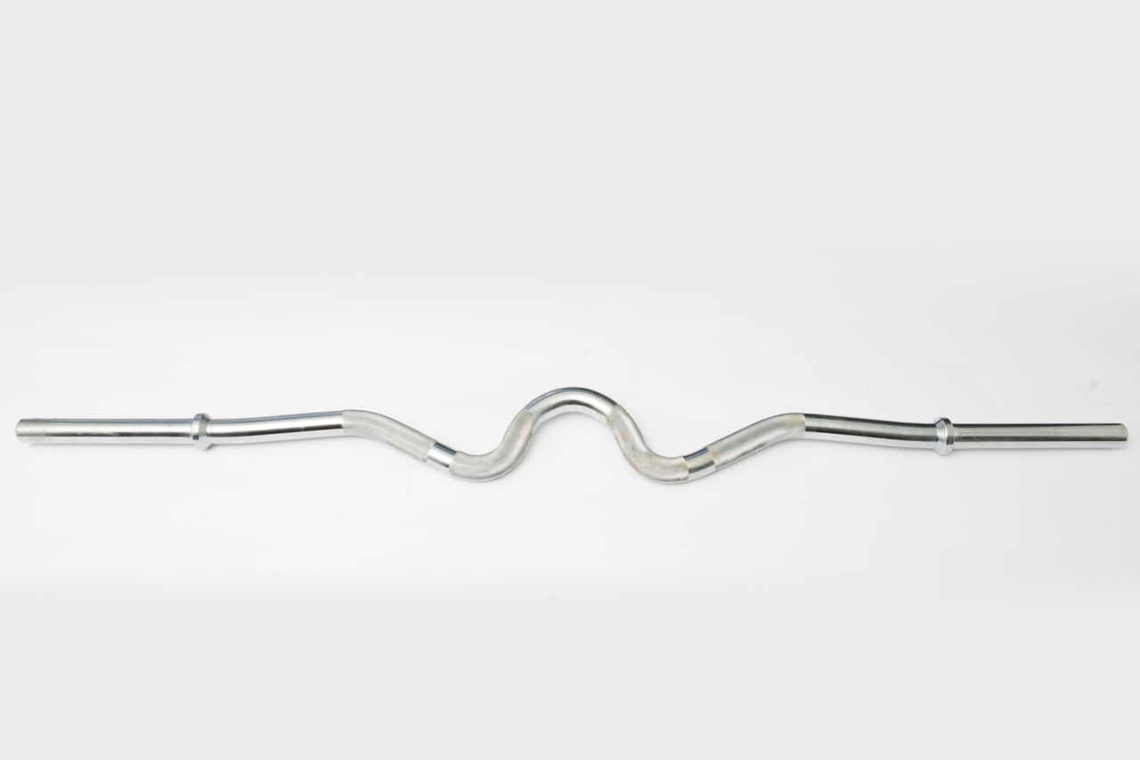 York Barbell Chrome Super Curl Bar w/ Fixed Inner Collars