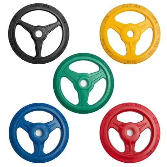 York Barbell Bumper Grip Plate (Colour)