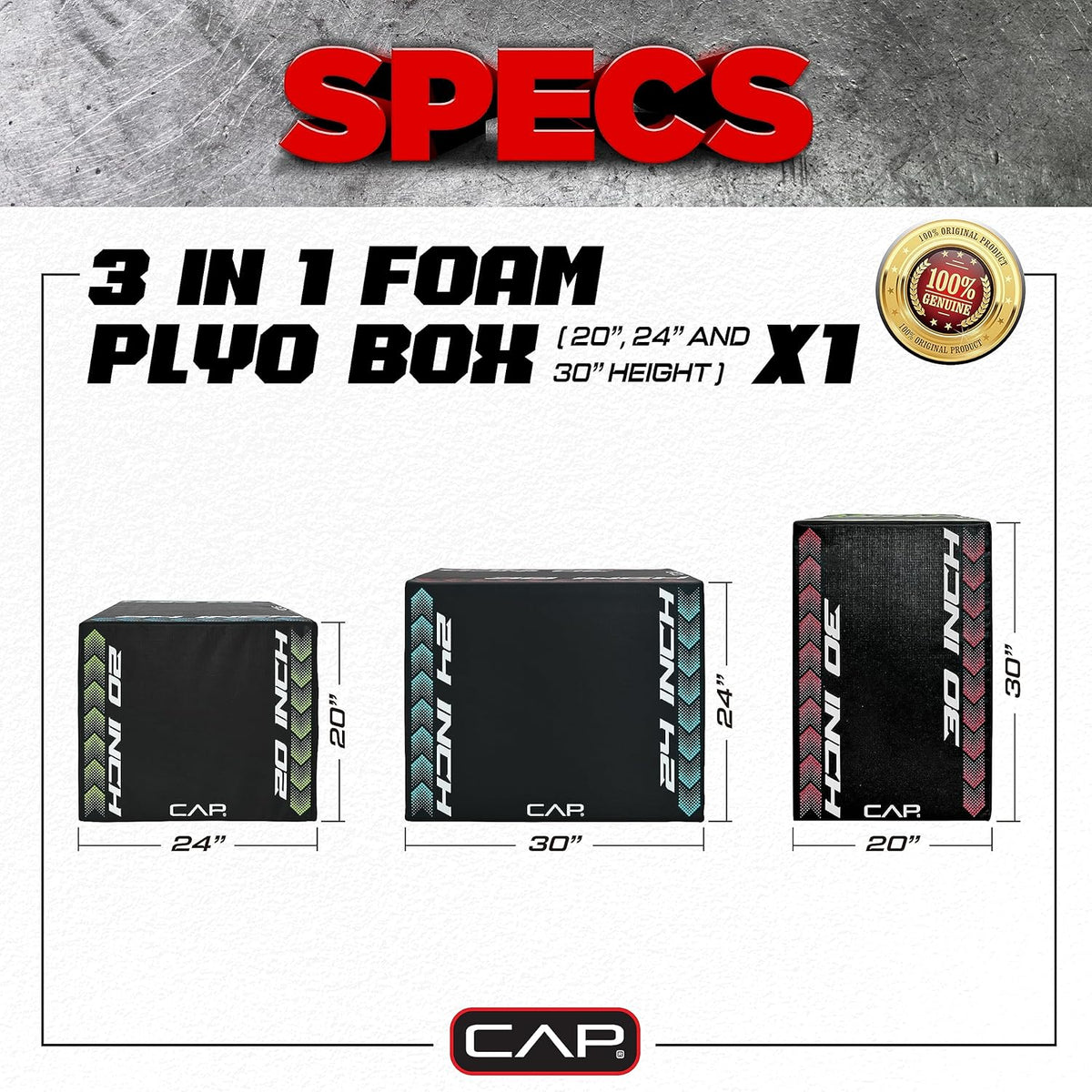 CAP Barbell 3-in-1 Foam Plyometric Box