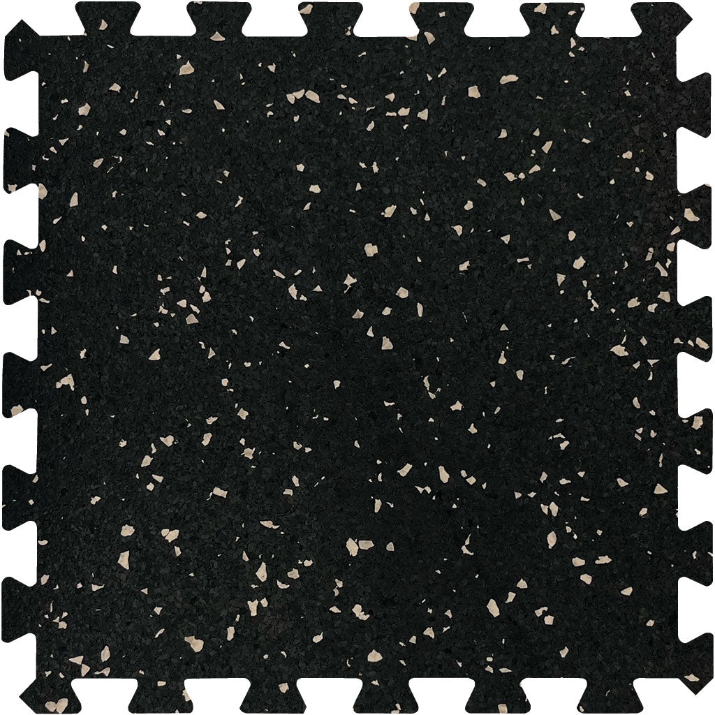 MAGMA Commercial Rubber Gym Flooring / Interlocking Tile / 8mm (5/16") / Beige / 20% Fleck / 24" x 24" / 4 Sq Ft