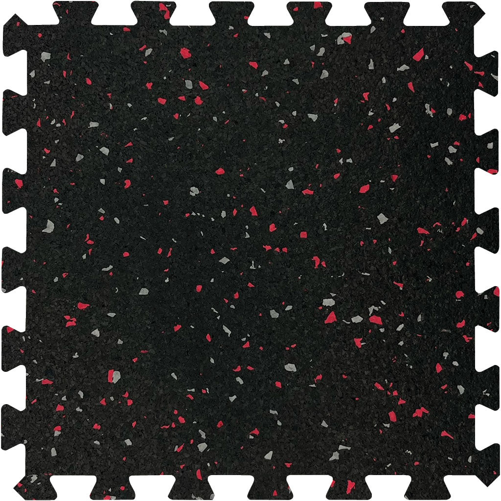 MAGMA Commercial Rubber Gym Flooring / Interlocking Tile / 8mm (5/16") / Grey / 20% Fleck / 24" x 24" / 4 Sq Ft