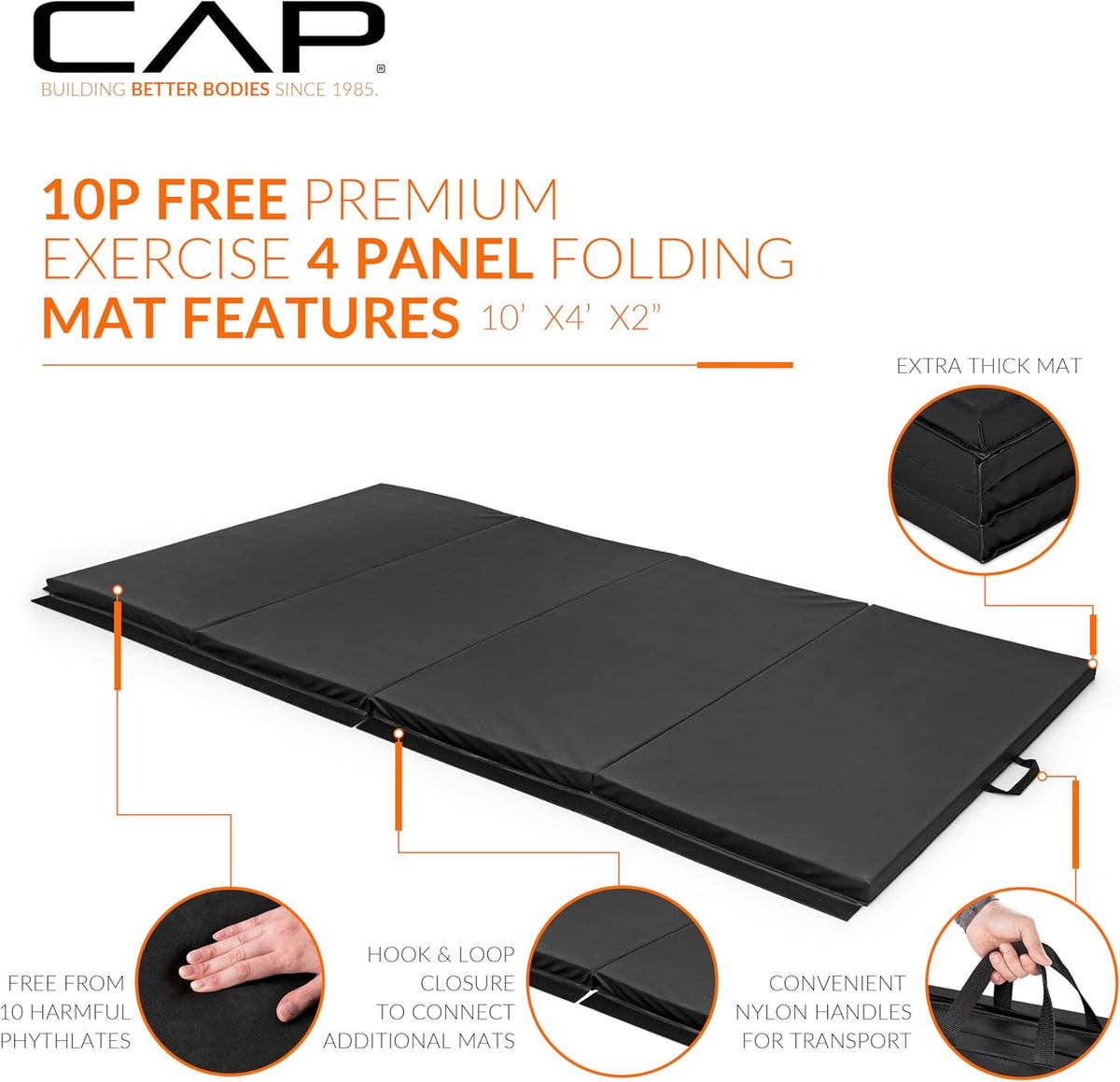 CAP Barbell Folding Exercise Mat with Carrying Handles