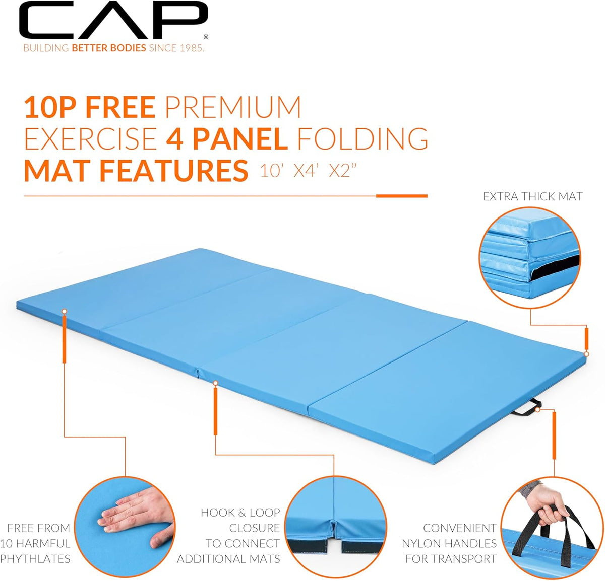 CAP Barbell Folding Exercise Mat with Carrying Handles