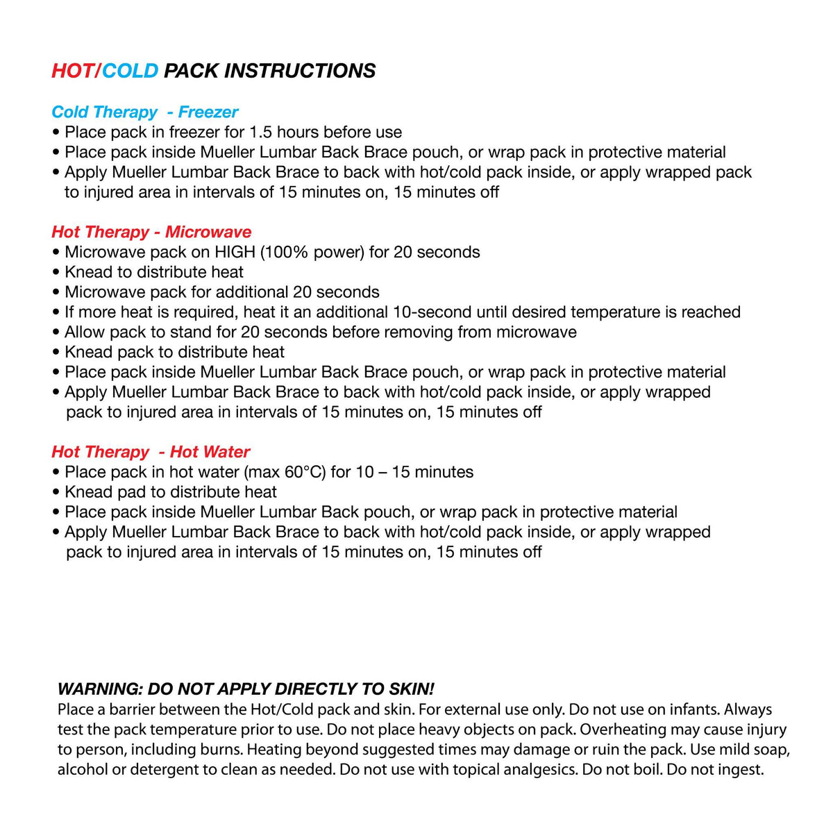 Mueller 4-in-1 Lumbar Back Brace with Removable Hot/Cold Pack