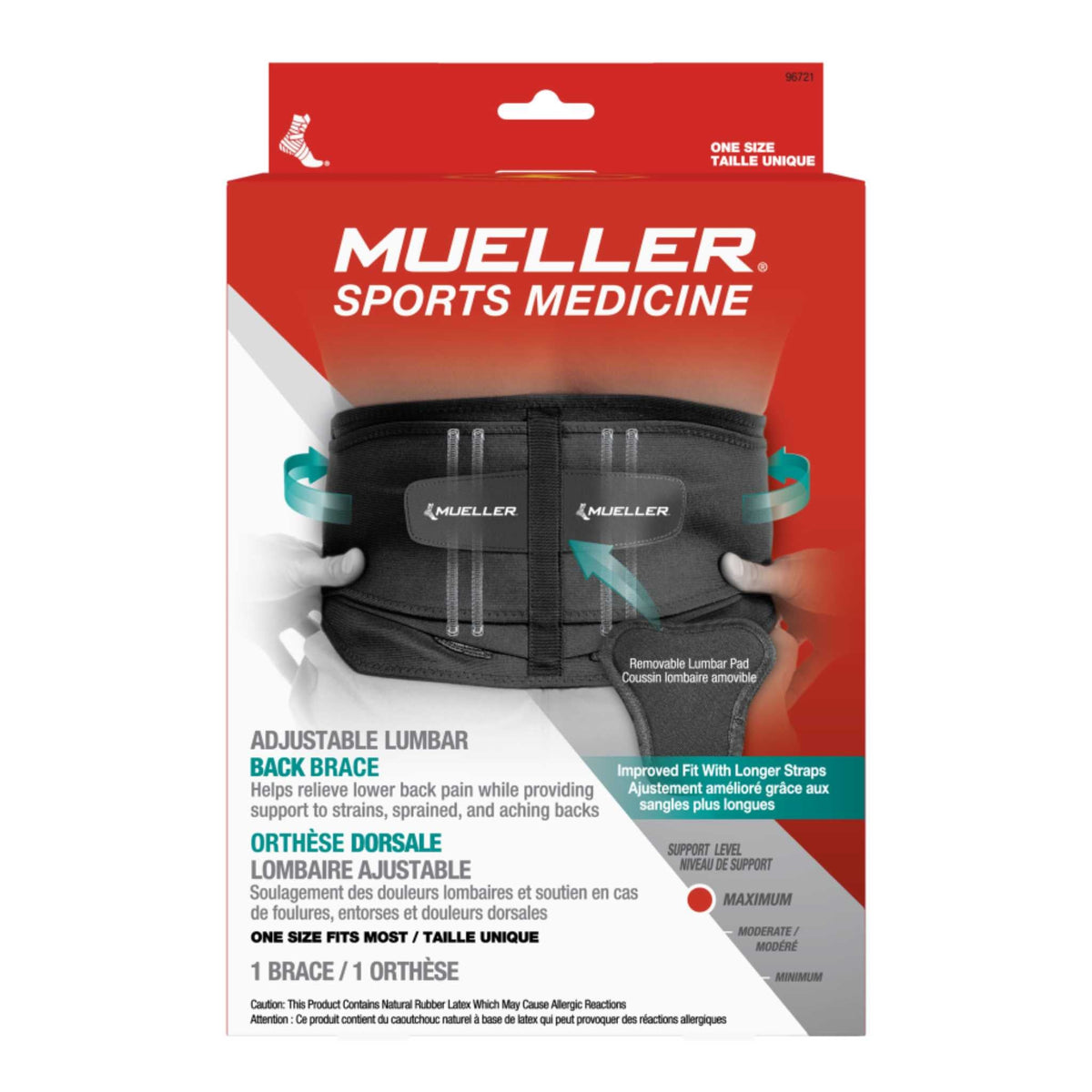 Mueller Adjustable Lumbar Back Brace with Removable Pad