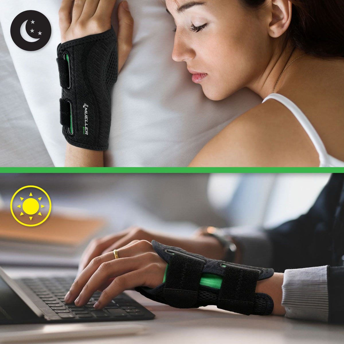Mueller Green Fitted Wrist Brace