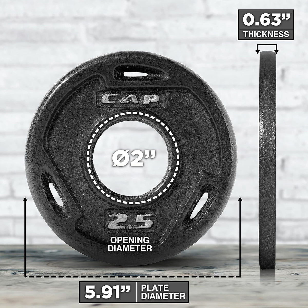 CAP Barbell Cast Iron 2-inch Olympic Grip Plates