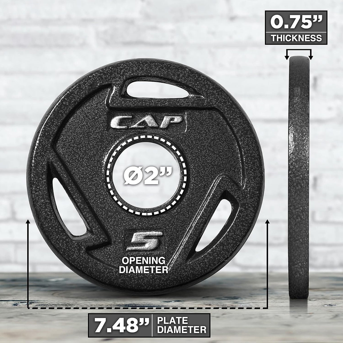 CAP Barbell Cast Iron 2-inch Olympic Grip Plates
