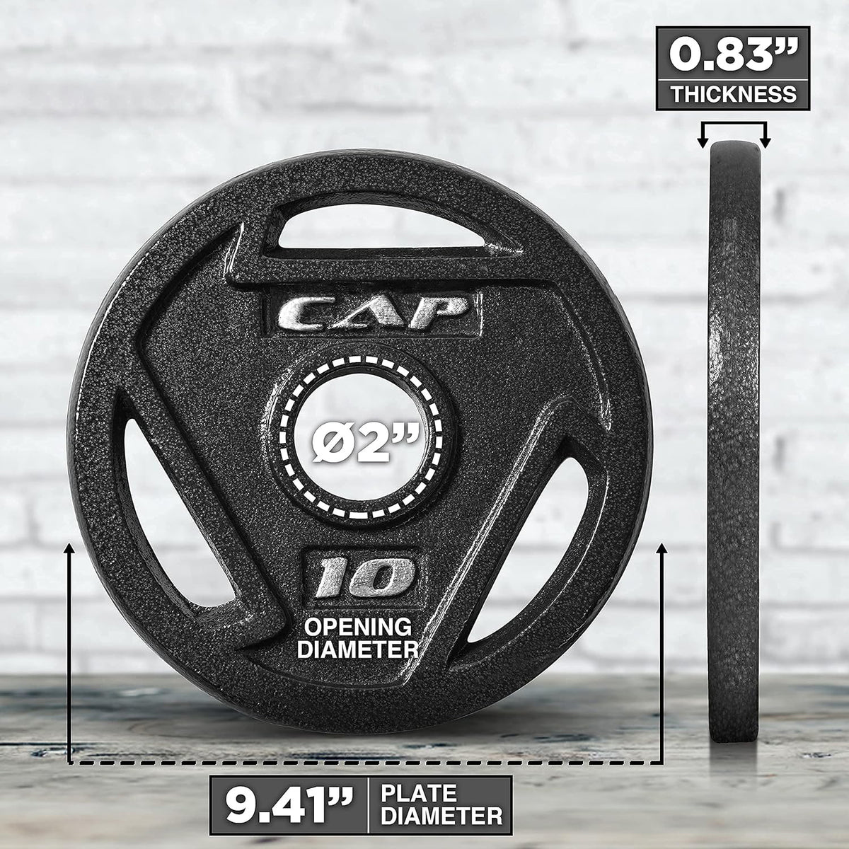 CAP Barbell Cast Iron 2-inch Olympic Grip Plates