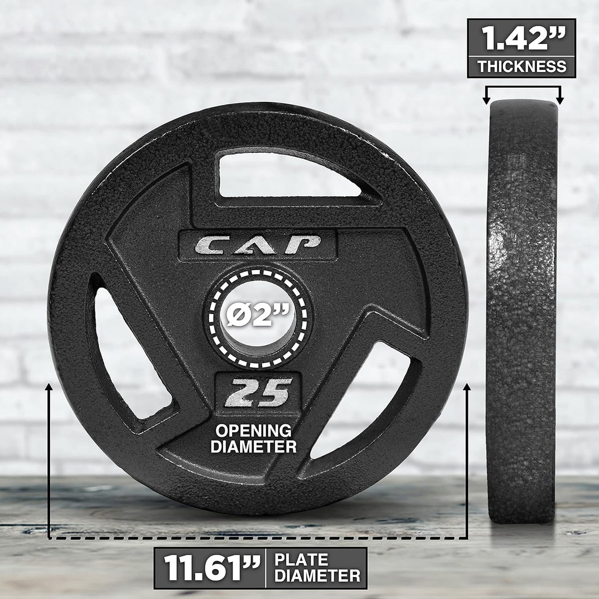 CAP Barbell Cast Iron 2-inch Olympic Grip Plates