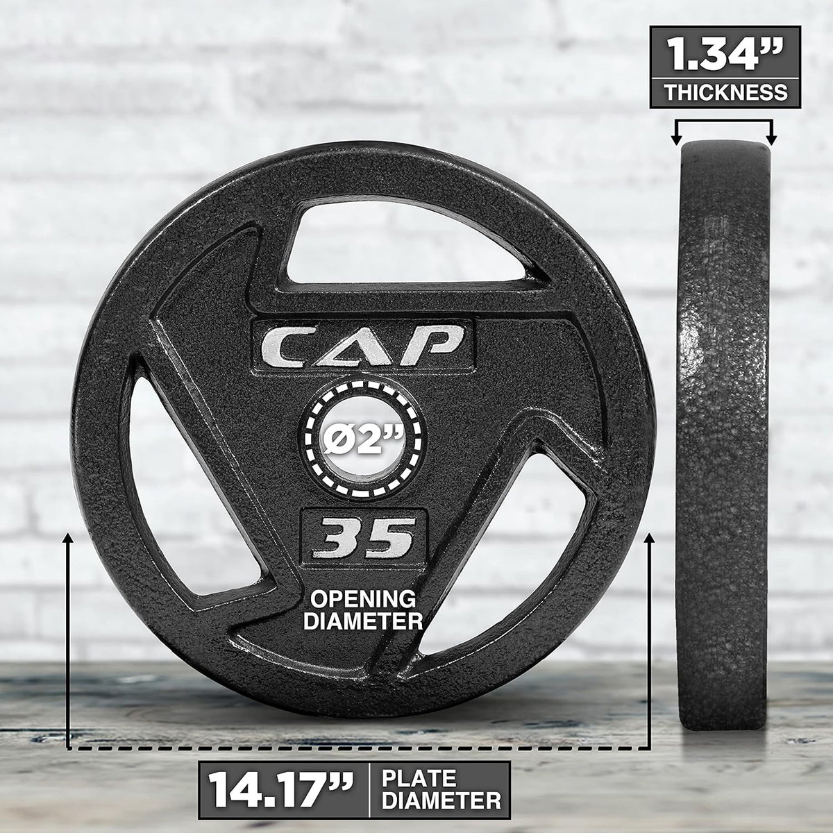 CAP Barbell Cast Iron 2-inch Olympic Grip Plates