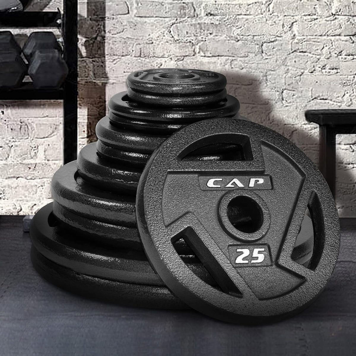 CAP Barbell Cast Iron 2-inch Olympic Grip Plates