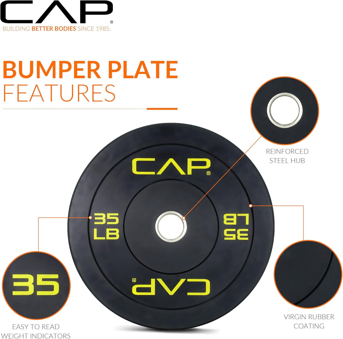 CAP Barbell Olympic Bumper Weight Plates