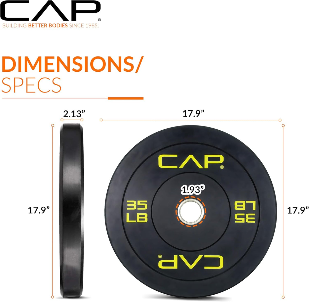 CAP Barbell Olympic Bumper Weight Plates