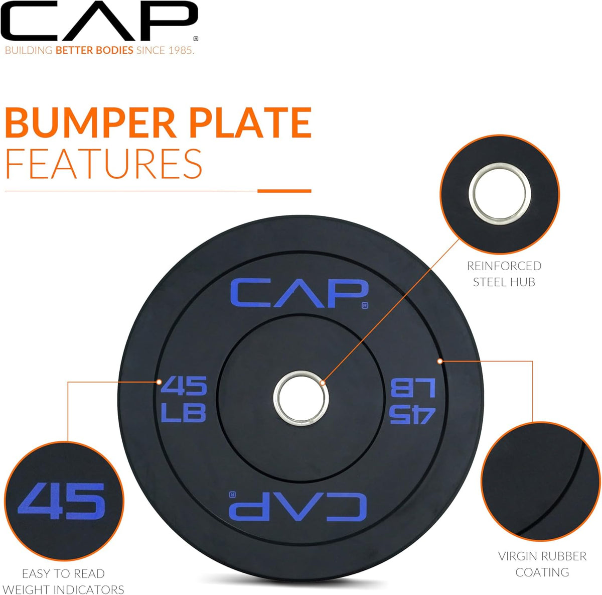 CAP Barbell Olympic Bumper Weight Plates