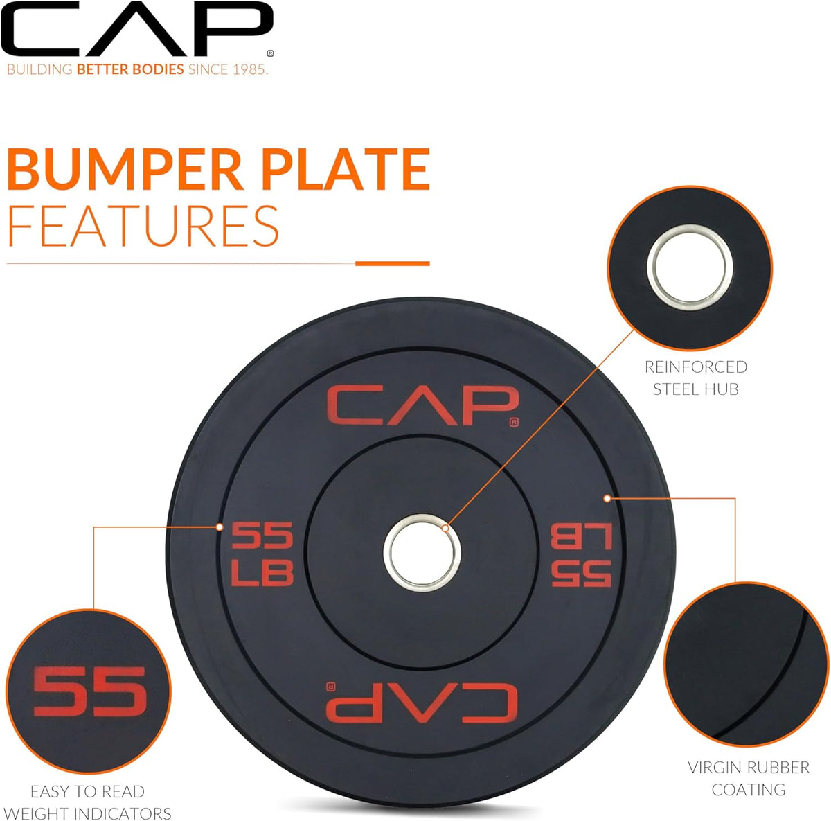 CAP Barbell Olympic Bumper Weight Plates