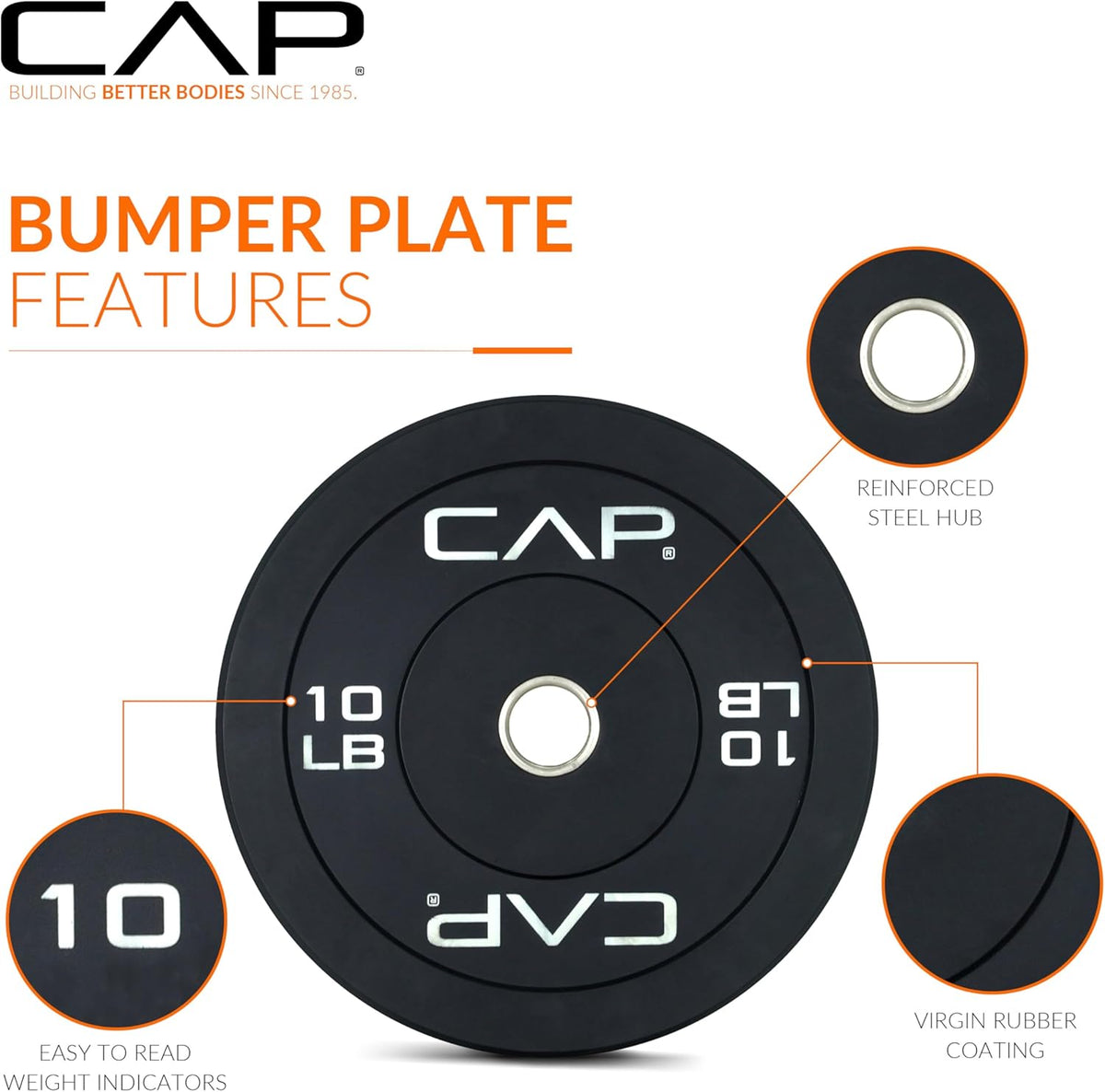 CAP Barbell Olympic Bumper Weight Plates