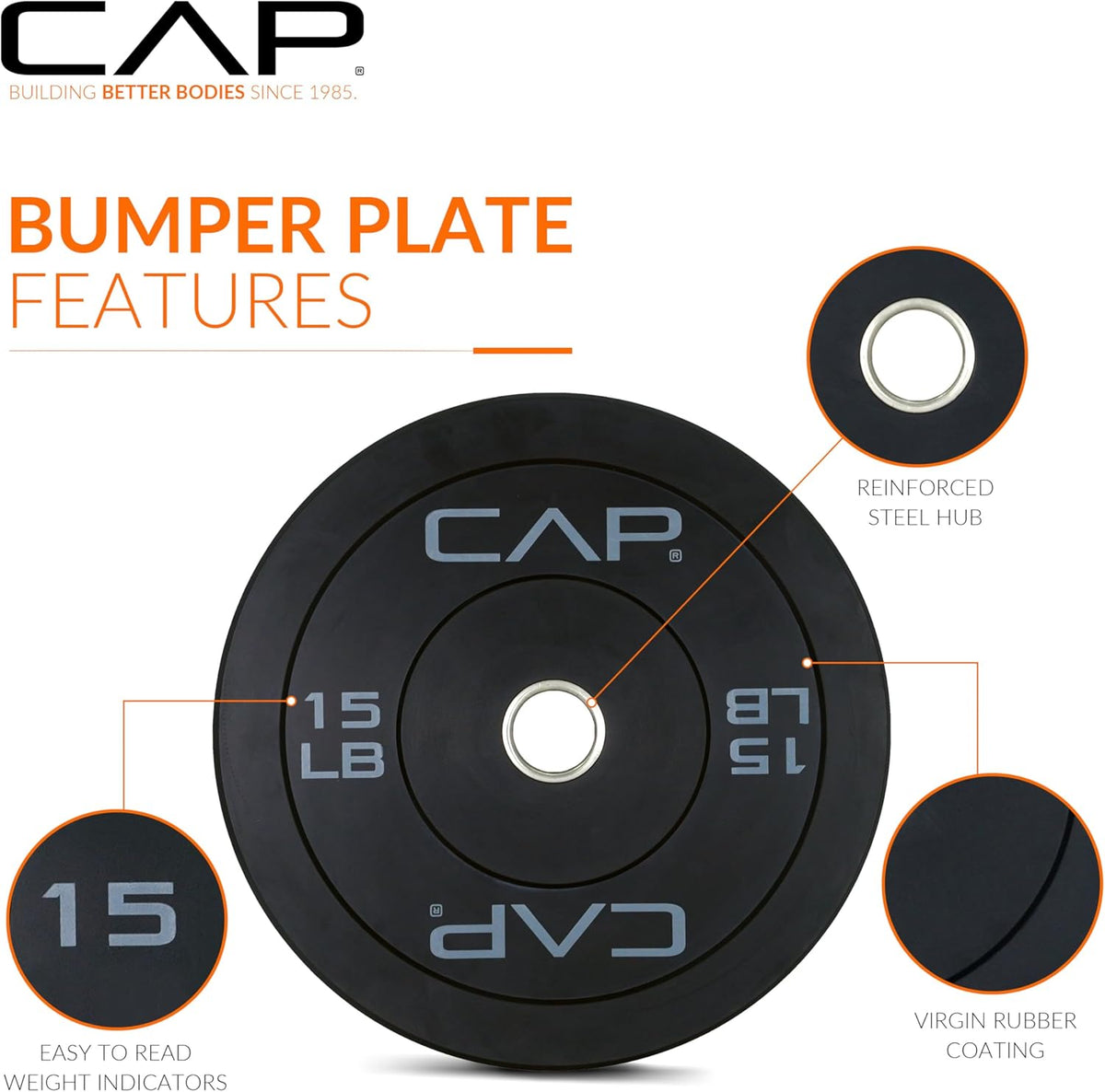 CAP Barbell Olympic Bumper Weight Plates