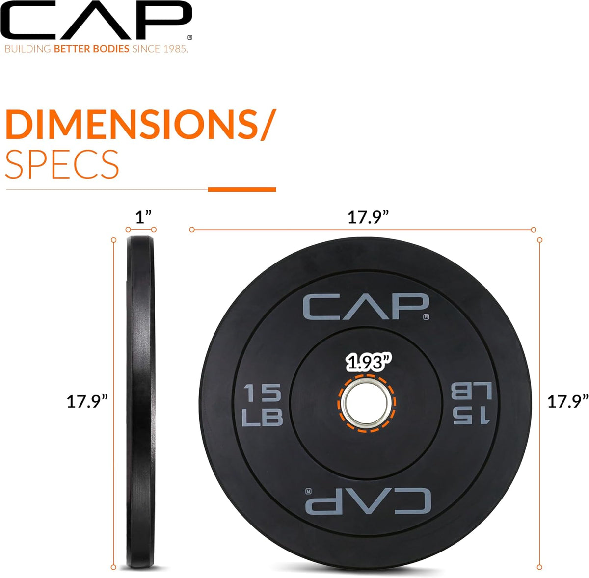 CAP Barbell Olympic Bumper Weight Plates