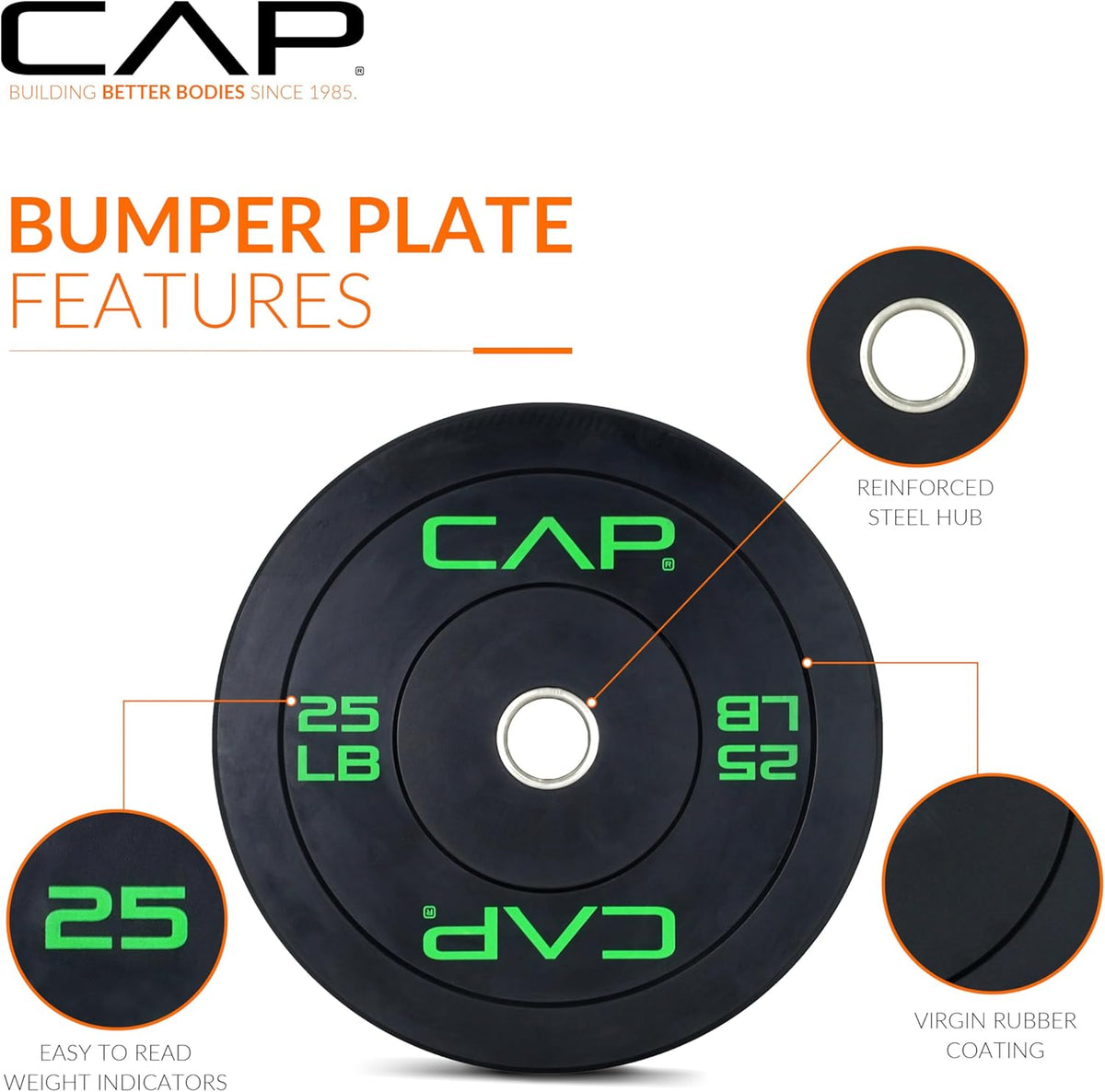 CAP Barbell Olympic Bumper Weight Plates