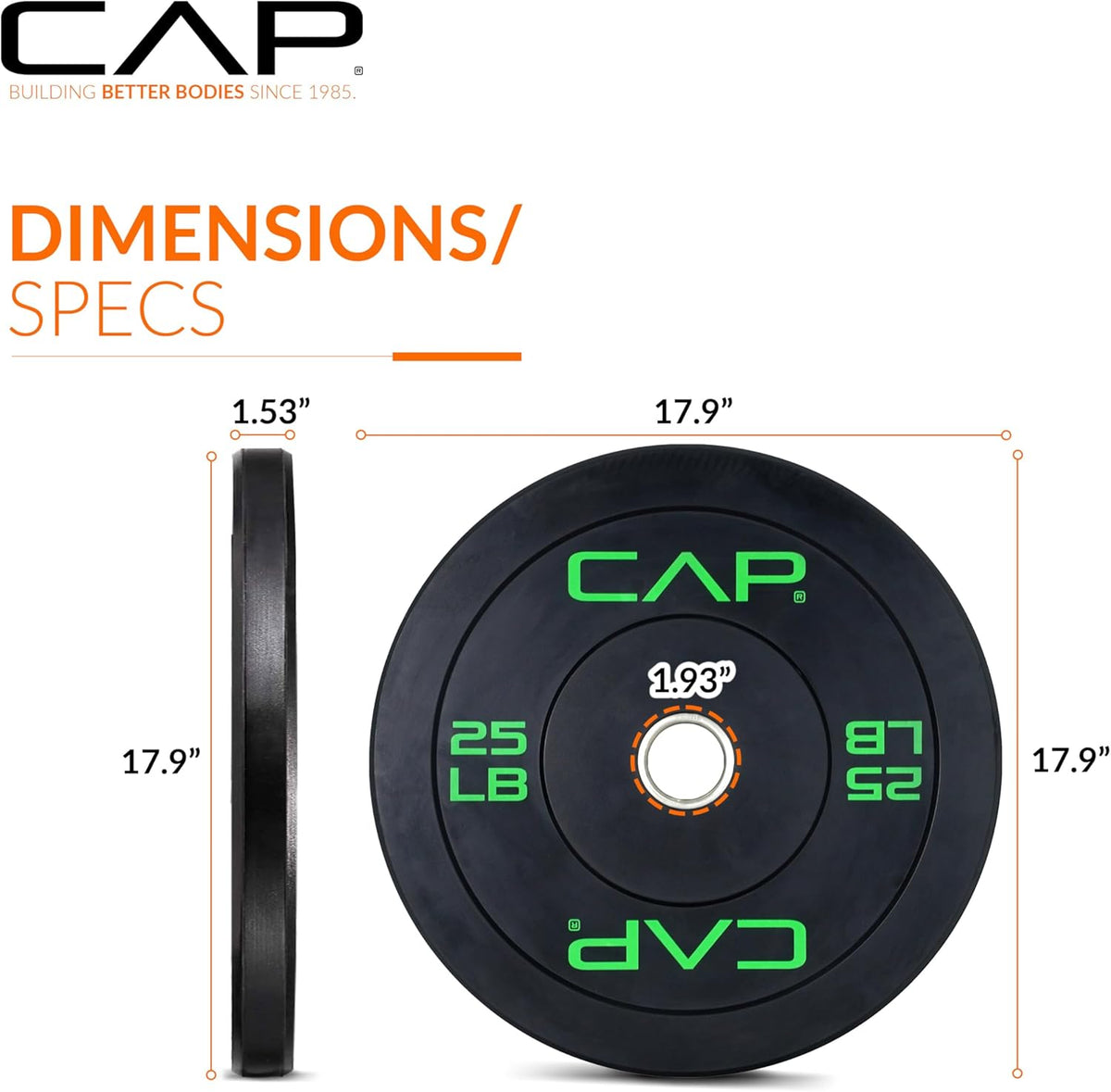 CAP Barbell Olympic Bumper Weight Plates