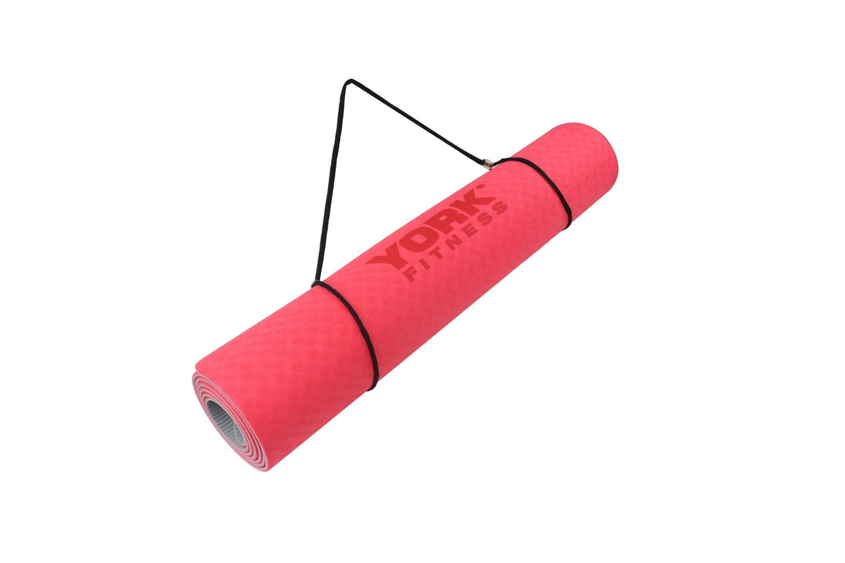 York Yoga Mat - Red/Gray with carry string