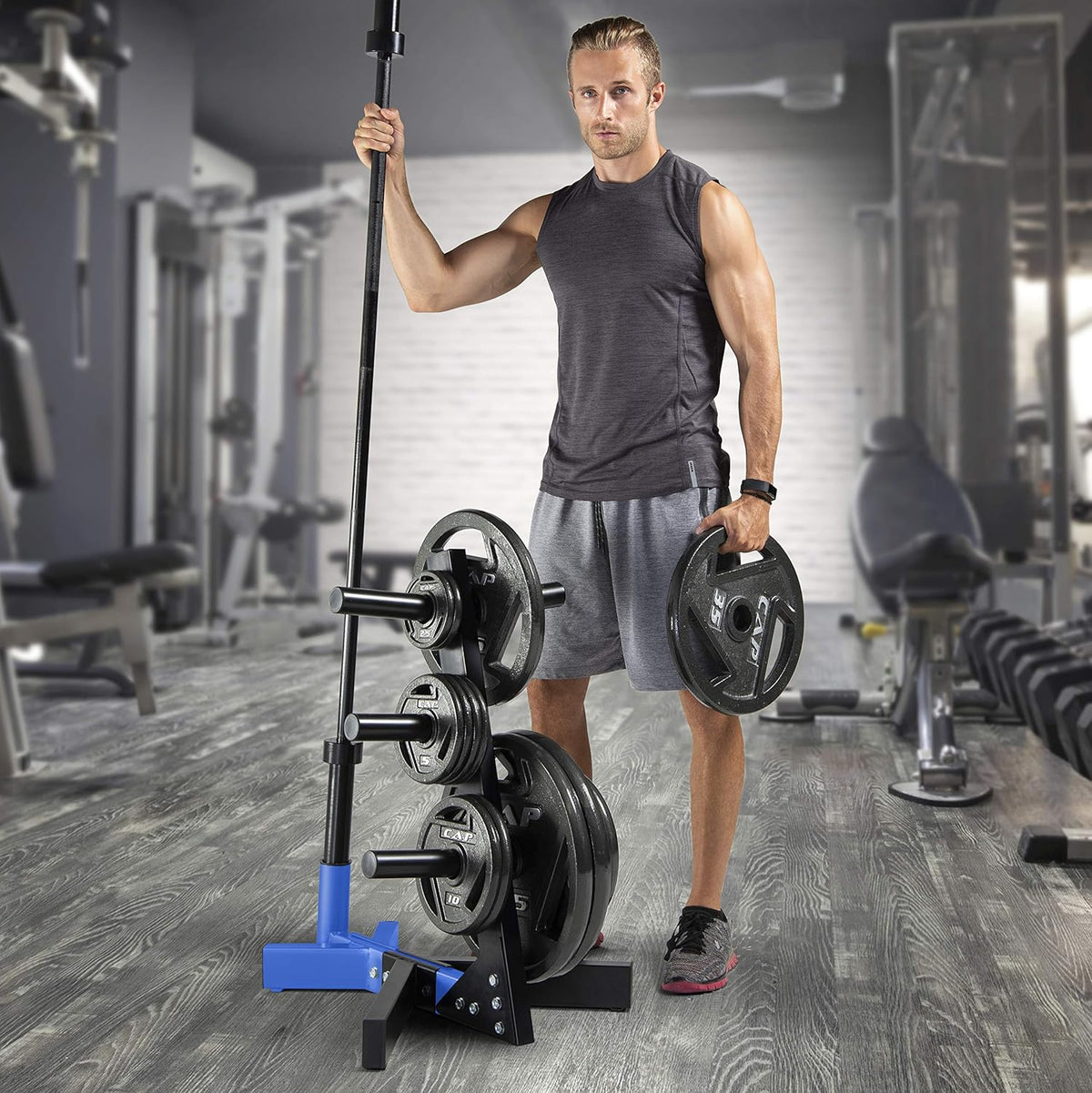 CAP Barbell Olympic Plate Tree Storage Rack