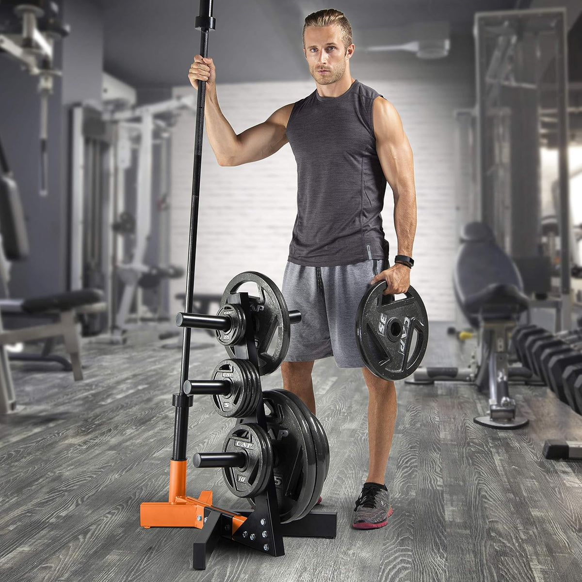 CAP Barbell Olympic Plate Tree Storage Rack