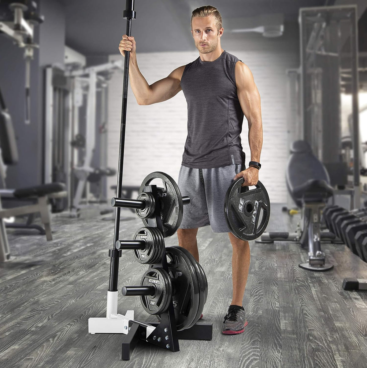 CAP Barbell Olympic Plate Tree Storage Rack