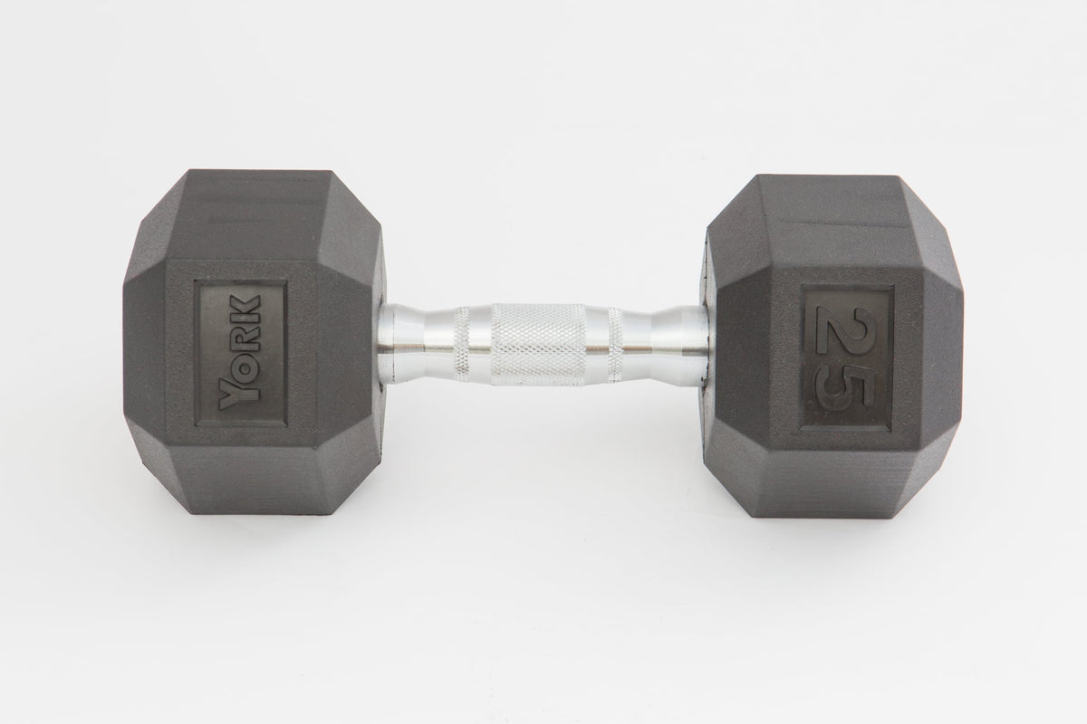 York Barbell Rubber Hex Dumbbells