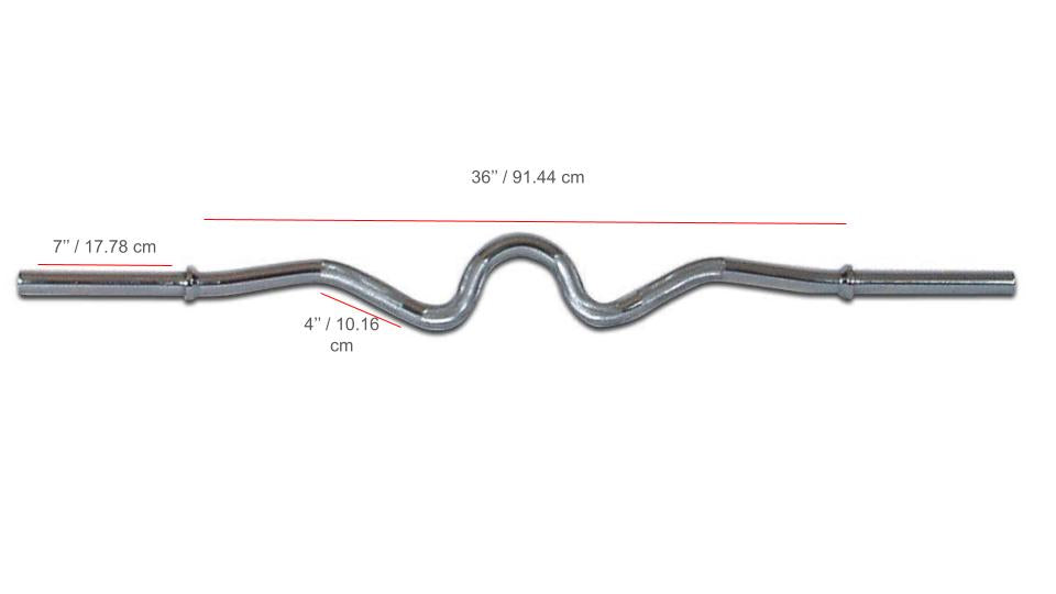 York Barbell Chrome Super Curl Bar w/ Fixed Inner Collars