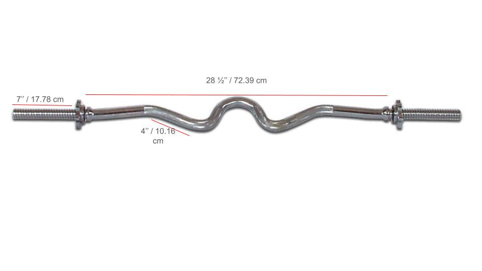 York Barbell Chrome Spin-Lock Super Curl Bar w/ Spin-Lock Collars