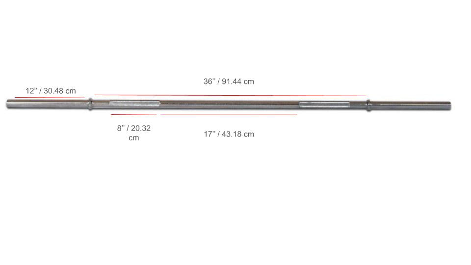 York Barbell Chrome Deluxe Weight Bar w/ Fixed Inner Collars