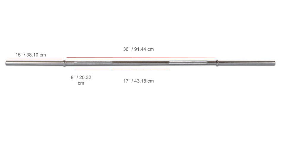 York Barbell Chrome Deluxe Weight Bar w/ Fixed Inner Collars