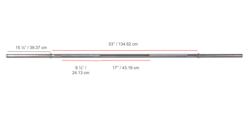 York Barbell Chrome Deluxe Weight Bar w/ Fixed Inner Collars